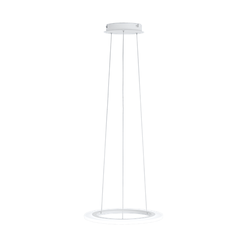 Penaforte pendel i Aluminium Hvid med skærm i Hvid plastik, 18,5 LED, diameter 39 cm, højde 150 cm.